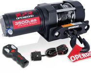 OPENROAD 3500 lb ATV/UTV Winch, Black Heavy Duty 12V Electric ATV Winch Compatible with 3000lb Winch with Wireless Remote Control 7/32"×32' Synthetic Rope Mounting Plate