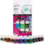 Mont Marte Fabric Paint 12-Pieces Set, 20 ml