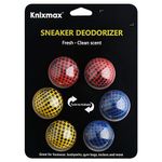 Knixmax Shoe Deodorant Balls Air Fresheners Odour Eliminator for Footwear Backpacks Gym Bag Lockers 6 Balls Set - Color Matrix/Cologne Scent