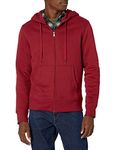 Amazon Essentials Men's Full-Zip Hooded Fleece Sweatshirt, Red, Medium