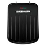 George Foreman Small Electric Fit Grill [Non stick, Healthy, Griddle, Toastie, Hot plate, Panini, BBQ, Energy saving, Vertical storage, Easy clean, Drip tray, Ready to cook light] Black, 760W 25800