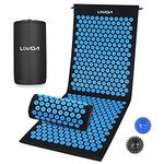 Lixada Acupressure Mat and Pillow Set with 2Pcs Spiky Massage Balls for Muscle Relaxation with Carry Bag