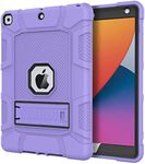 Azzsy Case for iPad 9th Generation/iPad 8th Generation/iPad 7th Generation (10.2 Inch, 2021/2020/2019 Model), Slim Heavy Duty Shockproof Rugged Protective Case for iPad 10.2 inch (Light Purple)