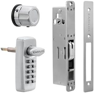 Keyless Keypad Storefront Door Lock, Mechanical Commercial Mortise Lock for Aluminum/Glass Narrow Stile Doors, DIY No-Drill Adams Rite Replacement (Silver, 1-1/8" Hook Bolt)