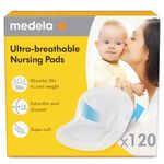 Medela Ultra-Breathable Nursing Pad | Highly Absorbent, Breathable and Discreet for Comfortable Wear, 120 Units