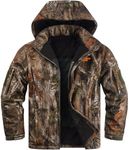 NEW VIEW Insulated Hunting Jacket for Men Cold Weather, Warm Camo Hunting Jackets with Hood, Water Resistant Hunting Clothes
