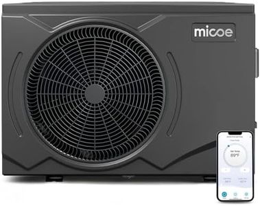 MICOE 35000 BTU Pool Heater for Above Ground Pool and Inground Pool up to 24ft (11/18/24ft) / 12000 Gallons, Inverter Electric Swimming Pool Heat Pump, Heating and Cooling Mode (35000 BTU)