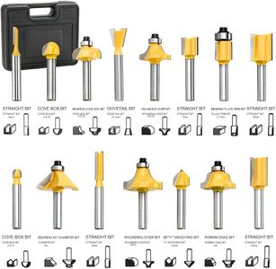 Anesty Palm Router with 15-Piece Bit Set – Woodworking Tool Kit