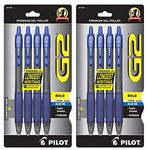 Pilot G2 Retractable Premium Gel Ink Roller Ball Pens Bold Point 4-Pack Blue Ink (31084) 2 Pack