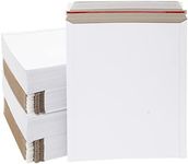 Juvale 100 Pack Thick Stay Flat Rigid Mailers 12.75x15 with Self Adhesive Seal, 550 GSM Bulk White Cardboard Envelopes for Shipping, Mailing