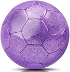 Size 4 Soccer Ball Glitter Pink - Kids Aged 4-6 6-8 8-12 Outdoors Sports Training Ball Recreation Playing Ball Teens Girls Children Youth Back to School Birthday (Glitter Purple, Size 4)