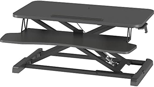 BONTEC Standing Desk Converter, Height Adjustable Dual Tiered Computer Workstation (Black)