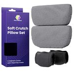 Crutch Pillows Set - Moisture Wicking Under Arm Crutches - Gray - Handle Pillow Covers for Hand Grips - Crutch Pads Fits Standard Crutches - Machine Washable & Latex Free Crutches for Adults, Youth