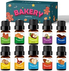 Bakery Fragrance Oils, Holamay Scented Oils for Diffuser (10 Packs of 5ml), Sweet Fragrance Oil for Soap & Candle Making - Creamy Vanilla, Gingerbread, Chocolate, Pumpkin Pie and More