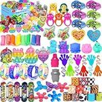 Mivanlin 66 Pcs Party Favors for Kids, Pop Fidget Treasure Box Toys, Goodie Bag Fillers, Pinata Stuffers, Treasure Chest, Carnival Prizes, Prize Box Toys for Kids Classroom