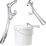 2 Pieces Aluminum Bucket Opener 5 Gallon Silver Pail Opener 8'' or 14'' Metal Can Opener Bucket Lid Wrench Lid Remover Tool for Industrial Home Use