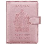 Nathalie Leather Passport Holder Cover Case RFID Blocking Travel Wallet (Rose)