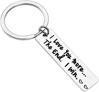 Couple Keychain for Him and Her I Love You More The End I Win BFF Girlfriend Boyfriend Husband Wife Couple Key Ring for Romantic Gift Valentine, Father’s Day, Mother’s Day, Christmas Anniversary