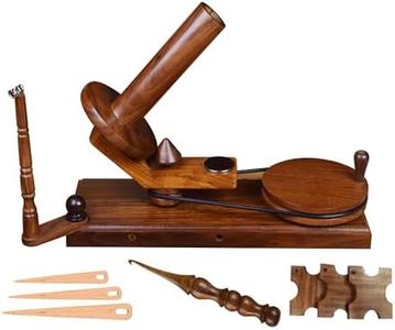 𝐋𝐚𝐫𝐠𝐞 𝐂𝐚𝐩𝐚𝐜𝐢𝐭𝐲 𝐘𝐚𝐫𝐧 𝐖𝐢𝐧𝐝𝐞𝐫 - Hand Operated Wooden Yarn Ball Winder. Support 10 to 12 oz of Yarn Fiber Wool String with Free Crochet Hook (7PCS Rosewood Winder)