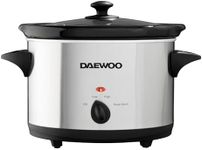 Daewoo SDA1364 Stainless Steel Slow Cooker | 3.5L Capacity Stoneware Pot | Easy to Clean | Dishwasher Safe Pot & Lid | 3 Different Heat Settings | Usage-160W Power, Steel, Silver