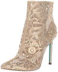 Betsey Johnson Women's Bolt Ankle Boot, Light Gold, 7.5