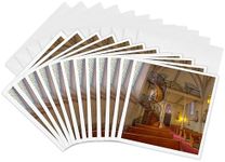 3dRose Spiral Staircase, Lorretto Chapel, Santa Fe, NM - US32 CHA0038 - Chuck Haney - Greeting Cards, 6 x 6 inches, Set of 12 (gc_92592_2)