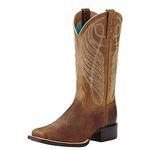 ARIAT Women's Round Up Wide Square Toe Western Boot, Powder Brown, 4.5 UK