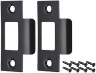 sourcing map Door Strike Plate, 2Pcs 70mm x 40.3mm 201 Stainless Steel Latch Deadbolt Strike Plate for Door Frame Door Jamb, Black