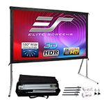 Elite Screens Yard Master 2, 135 inch Outdoor Projector Screen with Stand 16:9, 8K 4K Ultra HD 3D Fast Fold Portable Movie Theater Cinema 135" Indoor Foldable Easy Snap Projection Screen, OMS135H2