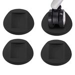 4 Pcs Furniture Castor Cups, Anti-Sliding Rubber Feet Pads Non Slip Furniture Coasters, Chair Leg Floor Protectors for All Floors & Wheels of Furniture, Sofas and Bed (Black)