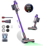 SMOTURE Cordless Vacuum Cleaner, 550W 45KPA Stick Vacuum with Touch Screen, Up to 60 Mins Runtime, Self-Standing Vacuum with Auto Mode, Lightweight Vacuums for Hardwood Floor Carpet Car Pet Hair