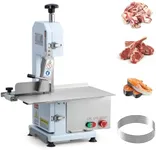 GarveeTech Meat Saw for Butchering, 550W Bone Saw Machine, 0.39～5.7 Inches Cutting Thickness with 6 Saw Blades, Meat Bandsaw Butchering with Workbench Width of 19.3 x 12.4 Inches