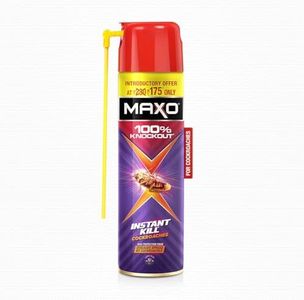 Maxo Cockroach Killer Spray 400ml | Crawling Insect Killer with Instant Kill & 100% Knockout | Protection from Diseases Spread by Cockroaches | Deep-Reach Nozzle | Floral Bliss Fragrance