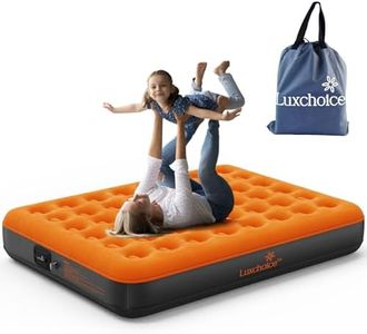 Luxchoice Air Mattress with Built-in USB Rechargeable Pump Camping Inflatable Mattress Portable Blow up Mattress Air Bed Guest Bed for Home Outdoors Hiking Travel