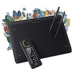 XENCELABS Drawing Tablet Bundle Wireless Graphic Tablet with Shortcut Keys, Ultrathin Pen Tablet with 2 Battery-Free Stylus, 8192 Levels Pressure, 12" Digital Art Pad for Windows Mac Linux, Black