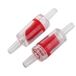 Uxcell Plastic Aquarium Fish Bowl Non-return Air Pump Check Valve, Clear Red, 2-Piece