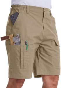 Work Cargo Shorts for Men, Stretch 8‑Pocket Carpenter Utility Shorts