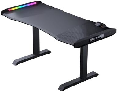COUGAR Gaming | Gaming Desk | Mars Pro 150 - Ergonomic - Large Surface - Integrated Cable Management System - Carbon Fiber Tray - Customizable LED Lighting