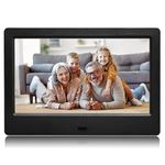 PiPivision 7-inch Digital Picture Frame, Plug in USB or SD Electronic Photo Frame, HD Display with Remote Control, Video and Music Support, Slideshow, Wall Mountable, for Seniors