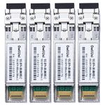 4PCS Multi-Mode 10G SFP+ Fiber Module Network Transceiver, SR MM850nm 300m, Duplex LC for Cisco, Netgear, MikroTik, Ubiquity, DLink etc.,