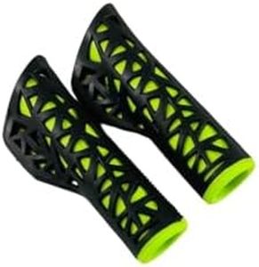 Shrenik Cycle Handle Grip 12.5cm Length Dual Soft Rubber Non Toxic Anti-Slip MTB/City Bicycle Bike (Black-Green)
