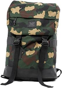 X RAY Canvas Rucksack Backpack Travel Overnight Weekend Bag for Men Women W/Capacity Adjustable 19L & Fits 15.6 Inch Laptop, Camo/Black