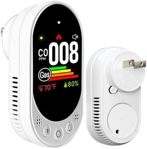 LSENLTY Upgraded Plug in Combination Natural Gas Leak Detector and Carbon Monoxide Detectors, 4-in-1 Plug-in Wall Design CO & Gas Detector with HD Screen&Indicator& 85dB Alarm for Home, Kitchen, RV