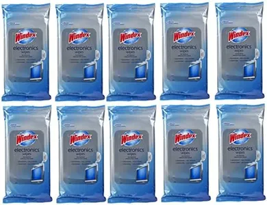 Windex Electronics Wipes, 25-Count, 10 Pack, Total 250 Wipes