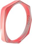 QALO Women's Natural Stone Lake Silicone Bracelet, Durable & Comfortable Women's Bangle, Water Resistant Bracelet, Rose Quartz, Small/Medium