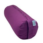 Yoga Bolster Filled with Organic Buckwheat Hulls - Deluxe (Aubergine Purple)