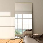 NEUWEABY Full Length Mirror 65"x24" Floor Mirror Large Gold Mirror Body Rectangle Mirror for Bedroom Living Room Aluminum Alloy Frame Standing Hanging or Leaning Against Wall