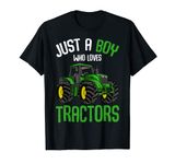 Just A Boy Who Loves Tractors Farm Boys Kids T-Shirt