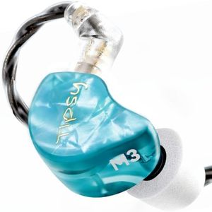 TipsyAuthen Tipsy M3 Professional IEM for Musicians, 2BA + 1DD Drivers, 36dB PNC, IPX5, Acoustic-Runway™ Technology, Skin-Friendly Resin, Detachable 0.78mm 2-pin Cable (B-Blue)