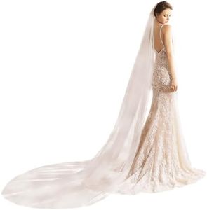 AMBRE ADÈLE Long Tulle Wedding Veil for Brides, Off-white